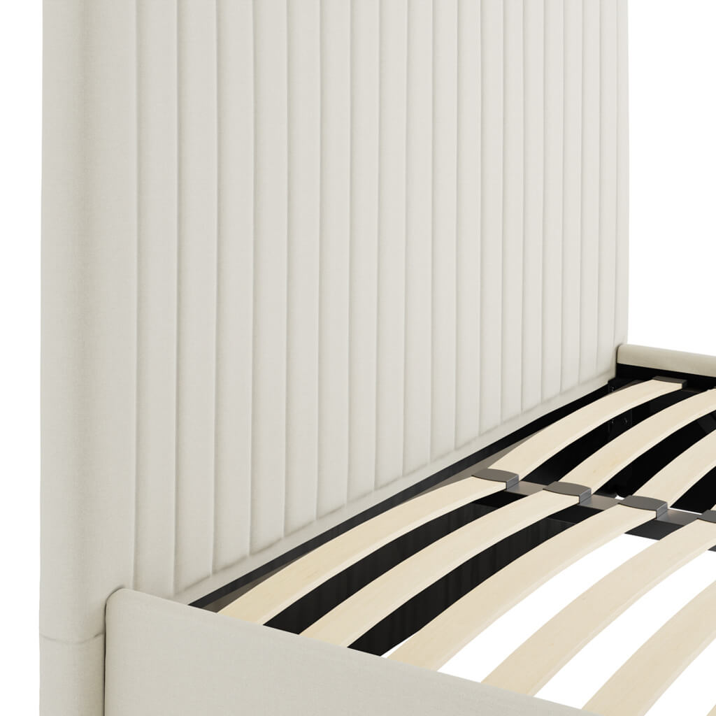 Berlin Milk Velvet Tall Ottoman Double Bed